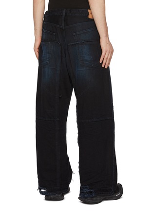 背面 - 点击放大 - BALENCIAGA - Dark Wash Wide Leg Double Knee Drawstring Jeans