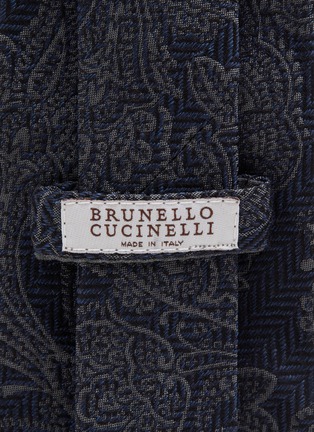 细节 - 点击放大 - BRUNELLO CUCINELLI - 佩斯利真丝混纺领带