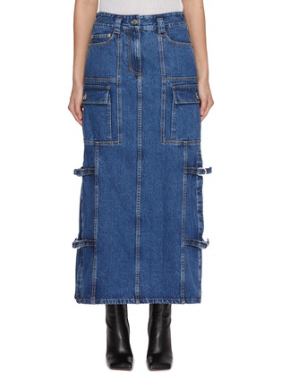 首图 - 点击放大 - 3.1 PHILLIP LIM - Medium Wash Denim Utility Maxi Skirt