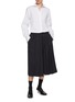 模特儿示范图 - 点击放大 - SETCHU - Pleated Wrap Back Wool Culottes