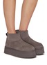 模特儿示范图 - 点击放大 - UGG - Classic Mini Dipper Ankle Platform Suede Boots