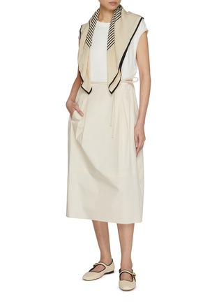 模特儿示范图 - 点击放大 - PESERICO - Bi-fabric Drawstring Dress