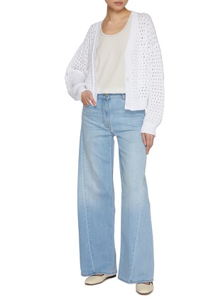 模特儿示范图 - 点击放大 - PESERICO - Wide Leg Washed Jeans