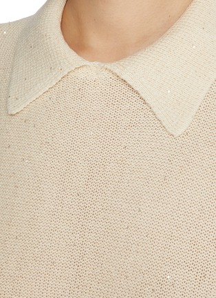  - FABIANA FILIPPI - Sequin Cotton Linen Knit Polo Shirt