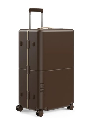 Detail View - 点击放大 - JULY - Checked Plus Trunk Suitcase — Matte Brown