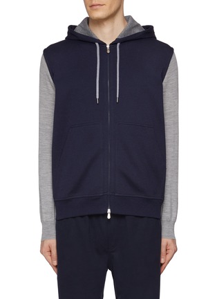 首图 - 点击放大 - BRUNELLO CUCINELLI - Sleeveless Zip Up Cotton Blend Hoodie