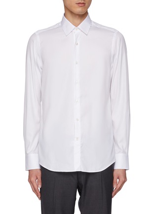 首图 - 点击放大 - CANALI - Point Collar Cotton Shirt