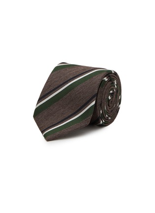 首图 - 点击放大 - STEFANOBIGI MILANO - Striped Silk Wool Harringbone Tie