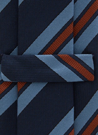 细节 - 点击放大 - STEFANOBIGI MILANO - Stripes Silk Oxford Tie