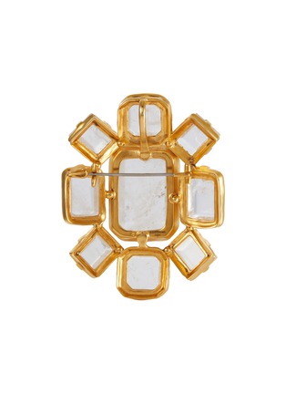 模特儿示范图 - 点击放大 - GOOSSENS - Stones Crystal Gold Pleated Brooch