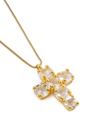 细节 - 点击放大 - GOOSSENS - Stones Kohi Nor Cross Pendant Crystal Gold Pleated Necklace