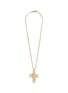 首图 - 点击放大 - GOOSSENS - Stones Kohi Nor Cross Pendant Crystal Gold Pleated Necklace