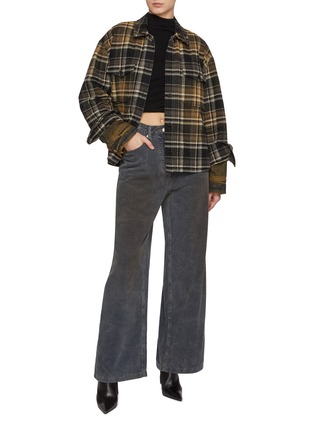 模特儿示范图 - 点击放大 - JUUN.J - Tartan Denim Cuff Cotton Shirt Jacket