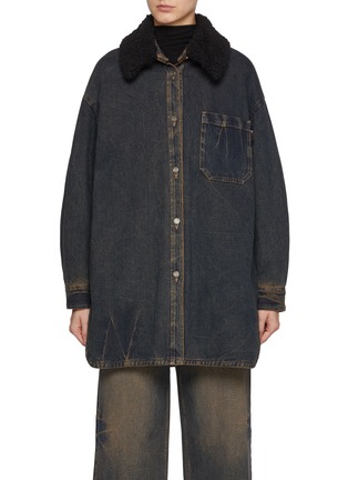 首图 - 点击放大 - JUUN.J - Faux Fur Collar Denim Shirt Jacket