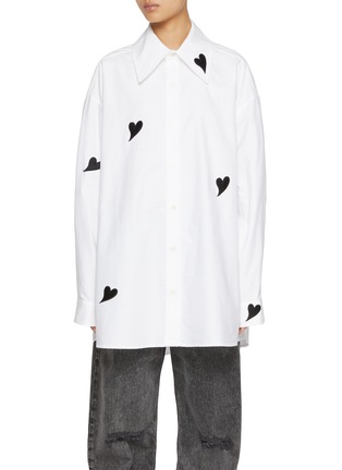 首图 - 点击放大 - KIMHĒKIM - Heart Patch Oversized Shirt