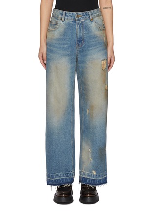 首图 - 点击放大 - WE11DONE - Distressed Medium Wash Jeans