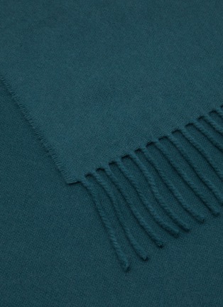 细节 –点击放大 - FRETTE - Pure Cashmere Fringed Throw — Deep Teal