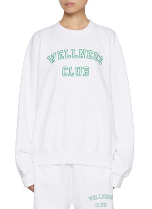 首图 - 点击放大 - SPORTY & RICH - Wellness Club Flocked Cotton Crewneck Sweatshirt