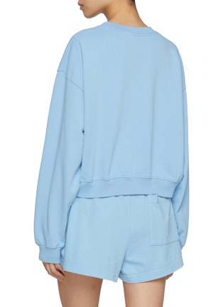 背面 - 点击放大 - SPORTY & RICH - Wellness Studio Cropped Cotton Crewneck Sweatshirt