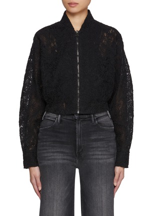 首图 - 点击放大 - ERMANNO SCERVINO - Lace Cropped Bomber Jacket