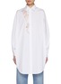 首图 - 点击放大 - ERMANNO SCERVINO - Cut-Out Embroidery Cotton Poplin Shirt