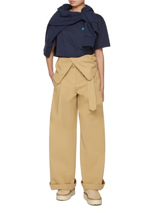 模特儿示范图 - 点击放大 - JW ANDERSON - Fold Over Cotton Trench Trousers