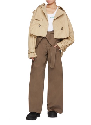 模特儿示范图 - 点击放大 - JW ANDERSON - Fold Over Cotton Trench Trousers