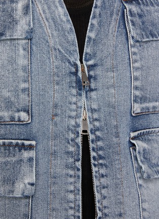  - BARENA - V-Neck Zip Up Denim Vest