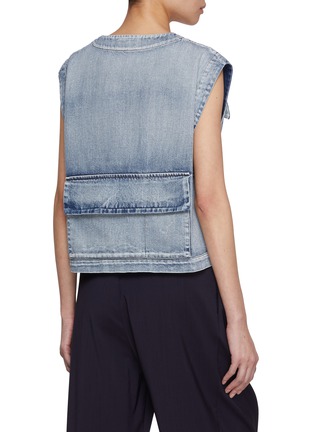 背面 - 点击放大 - BARENA - V-Neck Zip Up Denim Vest