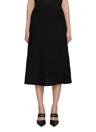 首图 - 点击放大 - ST. JOHN - Pleated Cotton Blend Midi Skirt