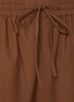  - YVES SALOMON - Drawstring Elasticated Cropped Leather Insert Cotton Poplin Pants