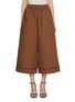 首图 - 点击放大 - YVES SALOMON - Drawstring Elasticated Cropped Leather Insert Cotton Poplin Pants