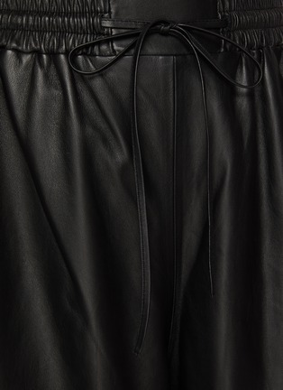  - YVES SALOMON - Cut-Out Hem Cropped Leather Wide Leg Pants