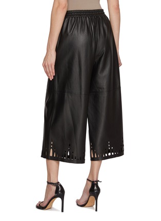 背面 - 点击放大 - YVES SALOMON - Cut-Out Hem Cropped Leather Wide Leg Pants