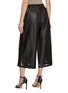 背面 - 点击放大 - YVES SALOMON - Cut-Out Hem Cropped Leather Wide Leg Pants