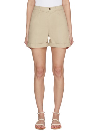 首图 - 点击放大 - YVES SALOMON - Cuffed Hem Cotton Blend Safari Shorts