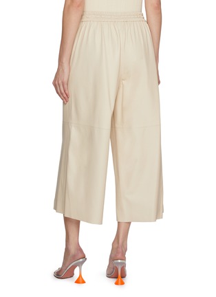 背面 - 点击放大 - YVES SALOMON - Drawstring Elasticated Cropped Leather Wide Leg Pants