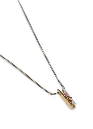 细节 - 点击放大 - TATEOSSIAN - Rhodium Plated Sterling Silver 18K Pink Yellow Gold Spinel Sapphire Box Chain Mayfair Peg Necklace