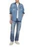 模特儿示范图 - 点击放大 - WASHI - Medium Washed Repaired Jeans