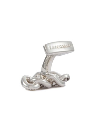 细节 - 点击放大 - TATEOSSIAN - Rhodium Plated Black Diamonds Eternity Knot Cufflinks
