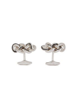 首图 - 点击放大 - TATEOSSIAN - Rhodium Plated Black Diamonds Eternity Knot Cufflinks