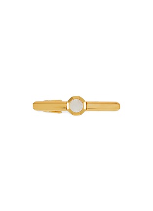 首图 - 点击放大 - TATEOSSIAN - Polished Gold Plated Brass Mother of Pearl Flare Tie Clip