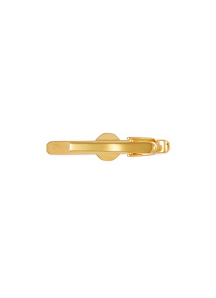 模特儿示范图 - 点击放大 - TATEOSSIAN - Polished Gold Plated Brass Mother of Pearl Flare Tie Clip