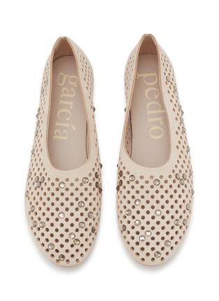 细节 - 点击放大 - PEDRO GARCÍA - Ariane Crystal Studs Suede Ballerina Flats