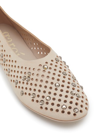 细节 - 点击放大 - PEDRO GARCÍA - Ariane Crystal Studs Suede Ballerina Flats