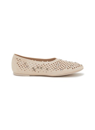 首图 - 点击放大 - PEDRO GARCÍA - Ariane Crystal Studs Suede Ballerina Flats