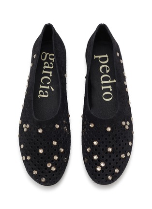 细节 - 点击放大 - PEDRO GARCÍA - Ariane Crystal Studs Suede Ballerina Flats