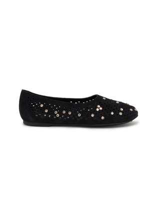 首图 - 点击放大 - PEDRO GARCÍA - Ariane Crystal Studs Suede Ballerina Flats