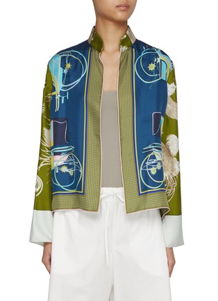 首图 - 点击放大 - LILYEVE - Carriage Print Silk Jacket