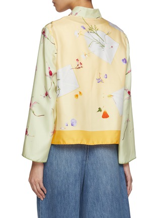 背面 - 点击放大 - LILYEVE - Floral Letter Print Silk Jacket